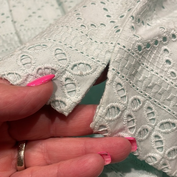 NWT ANNE TAYLOR LOFT The Riviera Shorts eyelet lace mint green size 4 - Picture 9 of 11